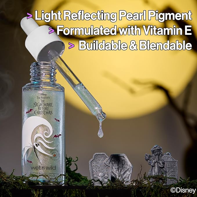 wet n wild Disney Nightmare Before Christmas Limited Edition PR Box - Coffin-Shaped Collector's Set with Eye, Face & Body Makeup, Color-Changing Lip Oils, Tubing Mascara & More - Cruelty-Free