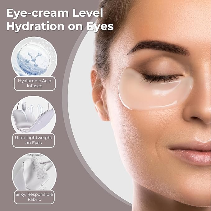 7C Soft Sleep Mask - Eye Mask - Hyaluronic Acid Anti-Aging Under Eye Cover with Adjustable Ear Elastic Straps for Full Night Sleep, Nap, Reduces Puffy Eyes Gifts