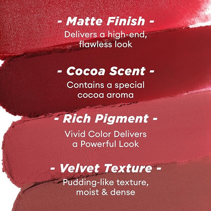 ITY Velvet Matte Finish Lip Stain-Mousse Textured Pudding Pot Lip Clay with Brush, Nude Shade, Dual-Use as Lipstick and Blush, Conceals Lip Lines, Rich Pigment, 0.21 oz (6g) in Papaya Dream