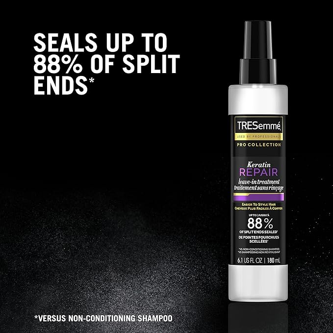 TRESemmé Pro Collection Keratin Repair Leave In Hair Treatment for Strong, Healthy-Looking Hair Care Hair Styling Treatment Spray Visibly Repair Split Ends 6.1 oz