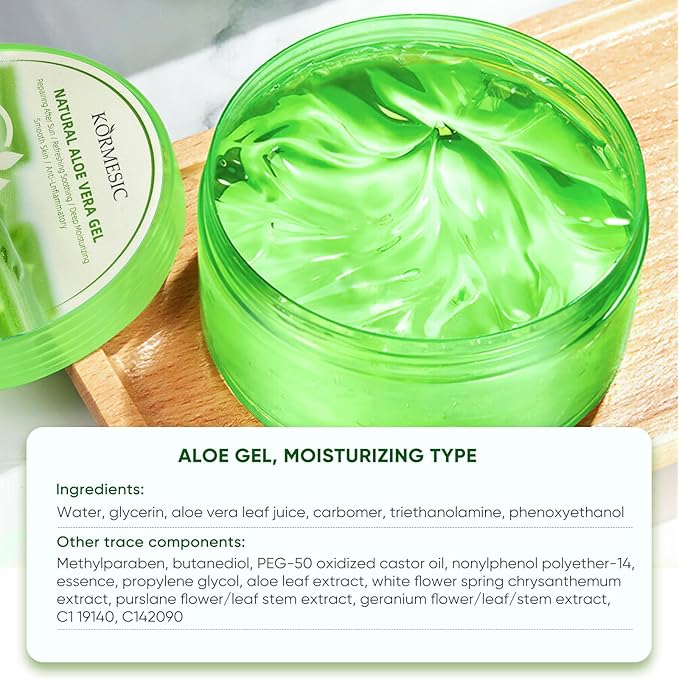 Facial Aloe Vera Gel, 99% Pure Aloe Vera Moisturising Gel for Skin, Scalp and Hair, Soothing Aloe Vera Facial Moisturising Gel, Multi-Purpose Skin Care, Soothe Your Skin (10 oz)