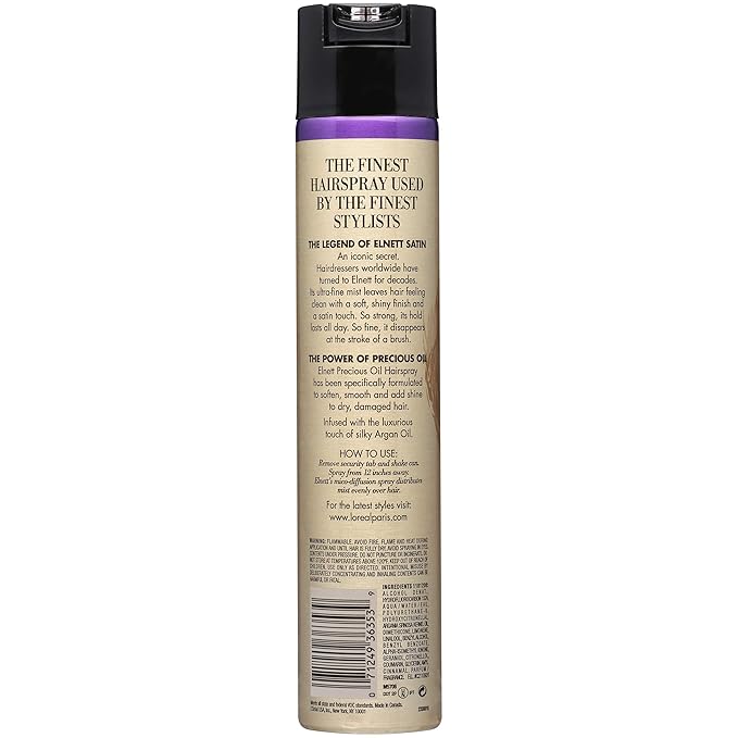 L'Oreal Paris Elnett Satin Precious Oils Hairspray 11 Ounce (1 Count)