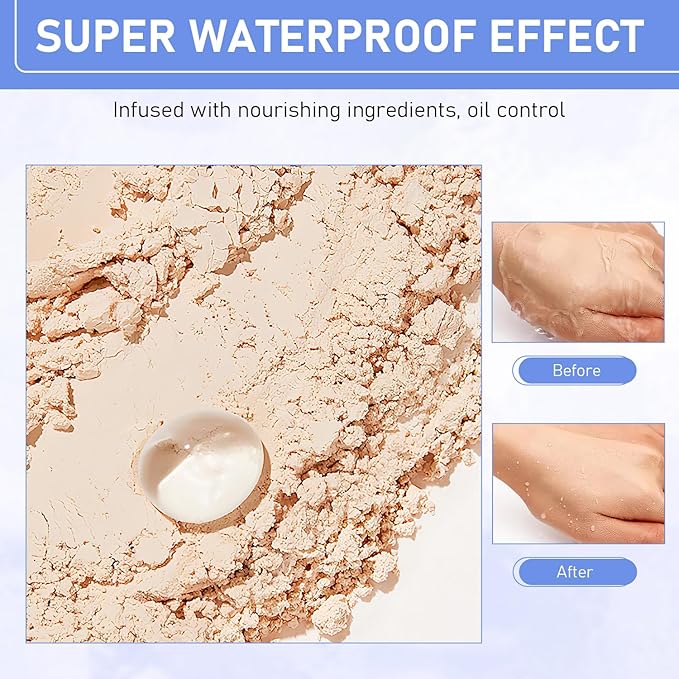 Maycheer Face Powder - Maycheer Lasting Waterproof Pressed Powder Compact, Oil Absorbing Pressed Powders Compact for Face, Available in 3 Different Shades (01# CALASSICIVORY, One size)