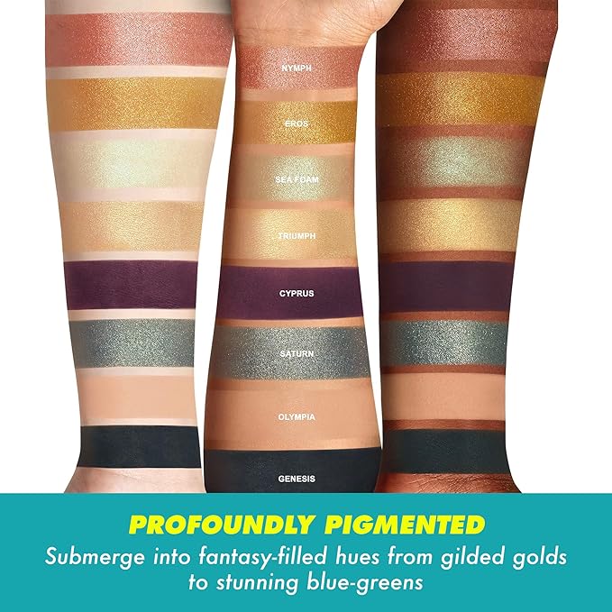 Lime Crime Eye & Face Palette, Prelude, Chroma - 8 Highly Pigmented Matte & Metallic Shades of Golds, Deep Purple & Teal - Highly Pigmented Color & Easy to Blend - Mirrored Box - Vegan