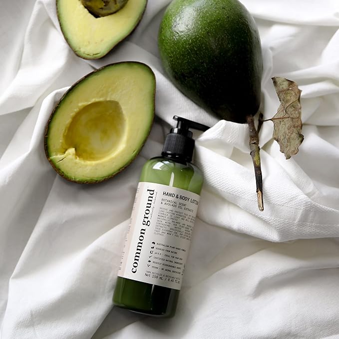 COMMON GROUND Natural Lotion Moisturizer - Paraben & Cruelty Free - Non Greasy, Vegan, Plant-Based, Avocado Oil - All, Men, Women, Eczema, Sensitive Skin (2 x 8.4 fl oz)