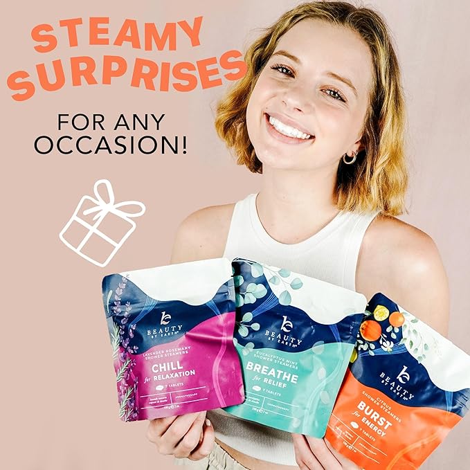 Shower Steamers Aromatherapy - USA Made with Natural Ingredients & Citrus Essential Oil, Mothers Day Gifts, Long Lasting Shower Bombs for Energy Boost, Gift Set for Women & Men, Spa Gifts for Mom