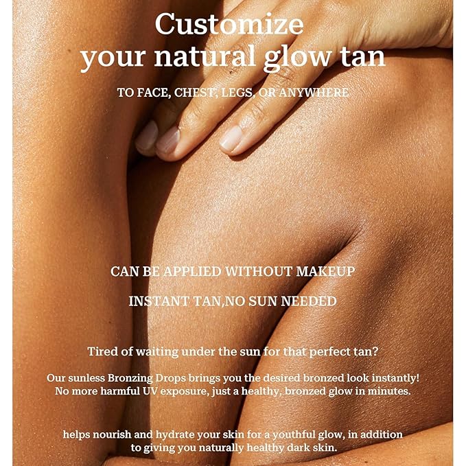 Instant Sunshine Bronzing Drops, Lightweight and Non-greasy Liquid Bronzer for Face Body, Glow Bronzing Serum Drops for Flawless Skin & A Radiant Finish(BRONZE)