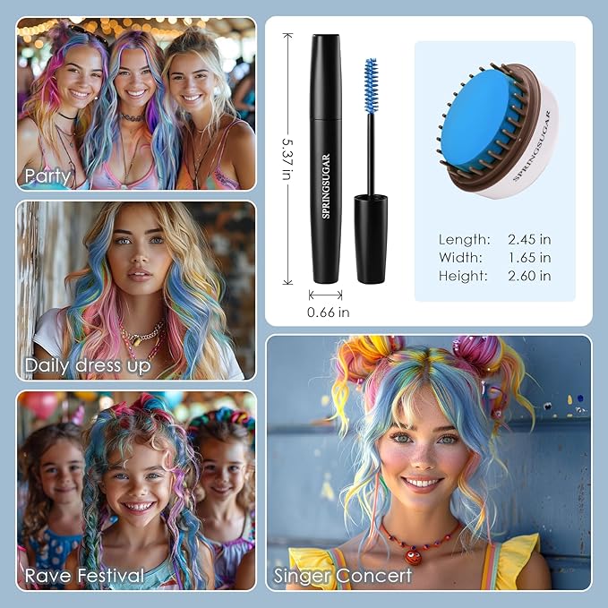 Blue Temporary Hair Chalk Color