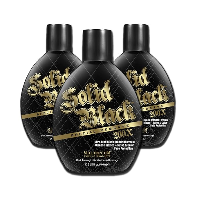 Millennium Tanning Solid Black Special Reserve 200X Tanning Lotion, 13.5 Ounces, 3-pack