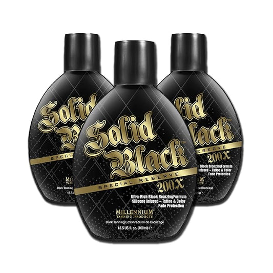 Millennium Tanning Solid Black Special Reserve 200X Tanning Lotion, 13.5 Ounces, 3-pack