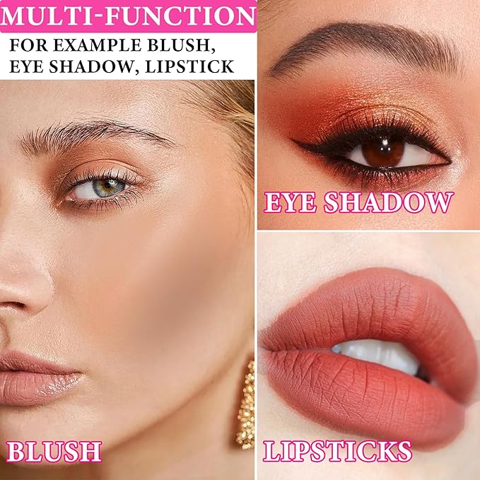 3 Pcs Cream Blush Stick Set,Face Shadow Shading & Eyes(04#,05#,06#)