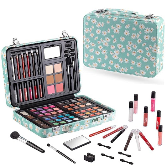Hot Sugar Makeup Kit for Teenager Girls 10-12, All in One Beginner Makeup Kit for Women Full Kit, Teen makeup kit Cosmetic Gift Set on Birthday Christmas (MINT DAISY)