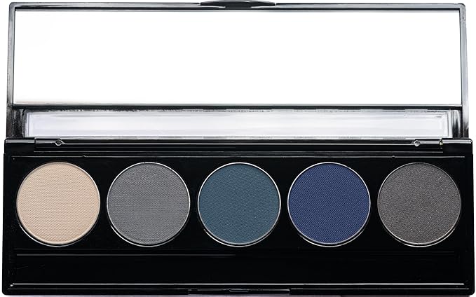 Matte Cool Tone Blue & Silver Vegan Eyeshadow Palette; Talc, Paraben & Cruelty Free