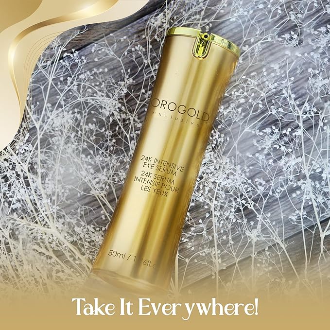 OROGOLD 24K Intensive Eye Serum for Wrinkles, Puffiness - Anti Aging Serum For Youthful Looking Skin - Under Eye Skin Softening Serum - 50 ml. / 1.76 fl. oz.