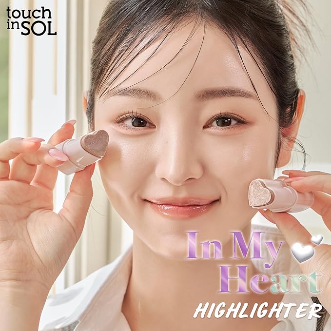 Touch in Sol In My Heart Stick (Moonlight Beam) – Cream Highlighter Stick for Eyes, Lips & Cheeks – Korean Makeup Glow Stick – Long Lasting, Multi-Use Highlight for Natural Radiance, K beauty, 0.12 Oz