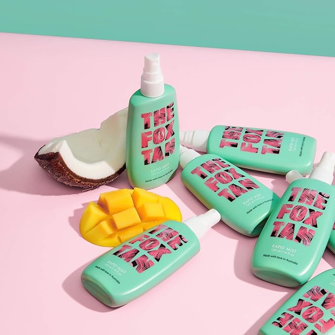 The Fox Tan Rapid Tanning Mist, Natural Tanning Accelerator For Darker & Faster Tans, Creates Flawless Tan Skin, Vegan & Cruelty Free, 120mL (2-pack)