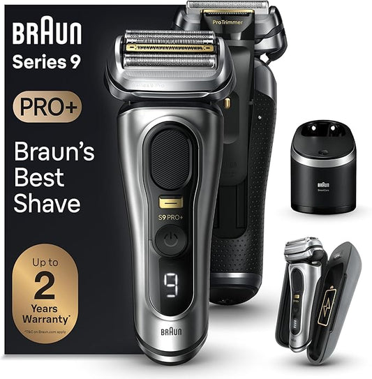 Braun Series 9 PRO+ 9577cc Electric Razor for Men, 5 Pro Shave Elements & Precision Long Hair Trimmer, 6in1 SmartCare Center, PowerCase for Mobile Charging, Wet & Dry, 60min Battery Runtime