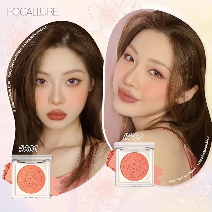 FOCALLURE Powder Palette Blush, Matte Mineral Blush Powder, Blendable, #402