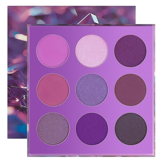 docolor Eyeshadow 9 Colors Purple Eyeshadow Palette High Pigmented Blendable Matte & Glitter Shimmer Finishes, Long Lasting Mauve Eye Makeup for Christmas Party Music Festivals