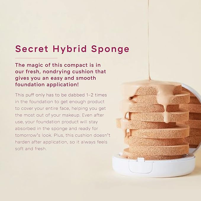 MISSHA Magic Cushion Foundation No.21 Light Beige for Bright Skin - Flawless Coverage, Dewy Finish, Easy Application for All Skin Types