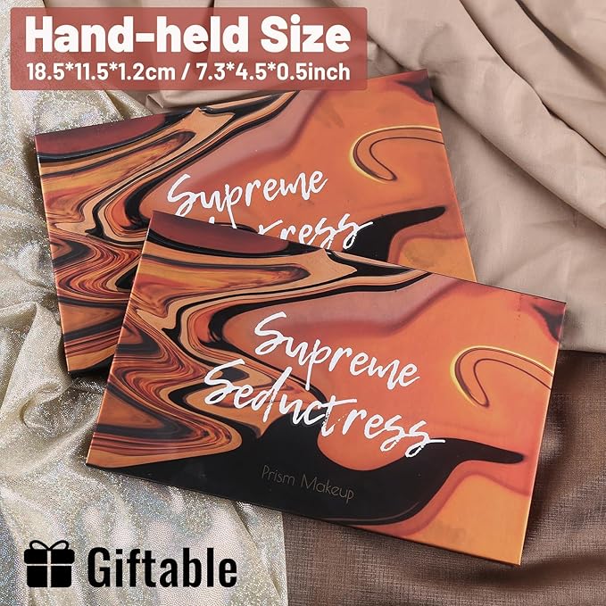 Prism Makeup Matte Eyeshadow Palette Pro 18 Colors Pigmented Shimmer Glitter Eye Shadow Palette, Long Lasting Waterproof Smokey Powder Cosmetics Halloween Makeup Kit (01# Seductress)