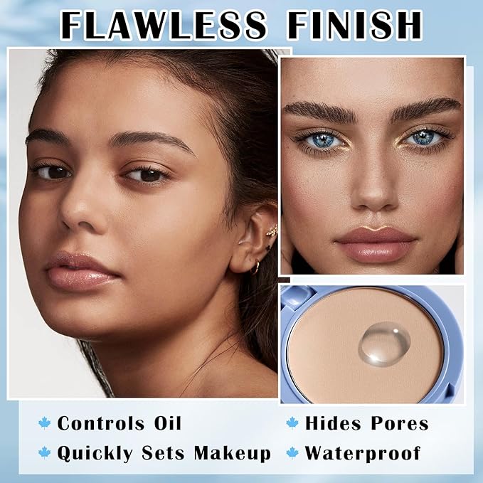 Face Pressed Powder Oil Control Setting Powder Matte Natural Color