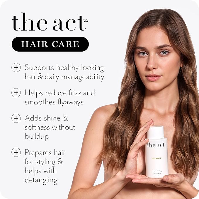 The Act Balance Hair Conditioner – Moisturizing Conditioner for Women & Men – Sulfate Free, Frizz Control – for Dry Curly Color Treated Hair – With Natural Oils, Vegan, Organic, 9.47 Fl Oz