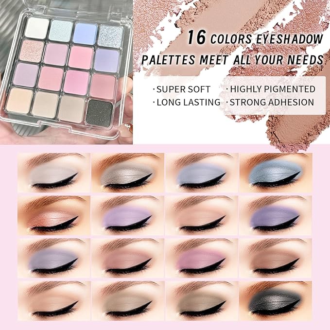 Makeup Set Full Kit for Girls Teens Women, Makeup Present Set, Includes Eyeshadow, Foundation, Blusher, Eyebrow Pencil, Mascara, Eyeliner, Brushes, Lip Gloss, Sponge, Cosmetic Bag