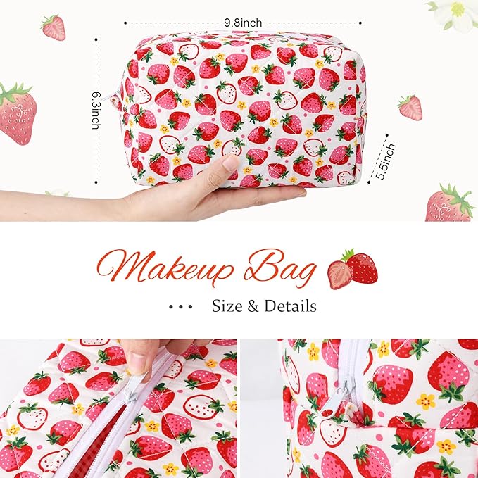 Soidram pink makeup bag quilted