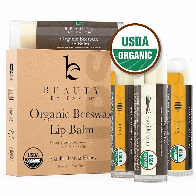 4 Pack Organic Vanilla Bean & Honey Lip & Kids