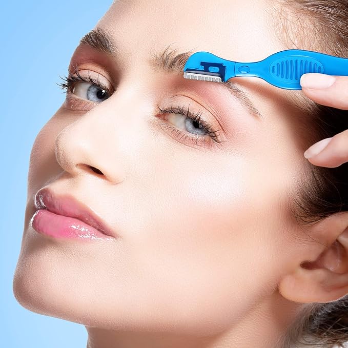 Mudder 21 Pcs Eyebrow Razor Eyebrow Shaver Facial Razor Multipurpose Face Trimmers with Precision Cover for Women Makeup Care Tools(Rose Red, Blue, Purple)