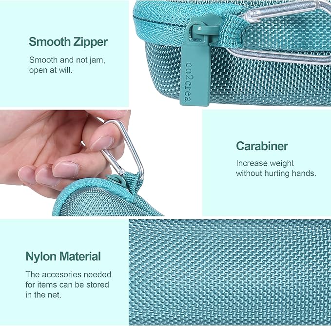 co2CREA Hard Case and Replacement Head Compatible with Finishing Touch Flawless Facial Hair Remover Electric Face Razor Women (Parisian Blue Case + Replacement Head)