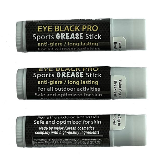 Eye-Black Pro Sports Grease Stick Set reduce-glare Eye Patch Face Painting (3 Pack)