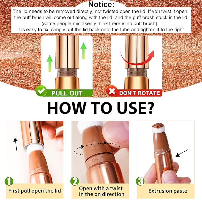 Liquid Highlighter Beauty Wand, Highlight Bronzer Stick with