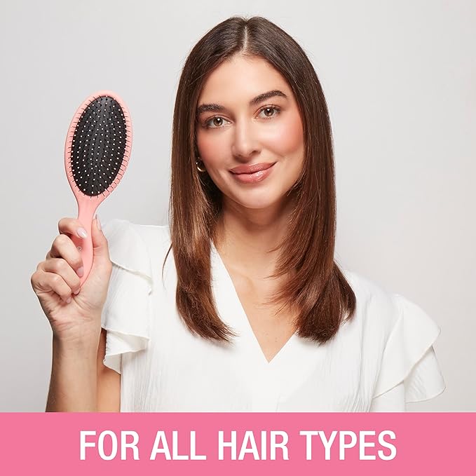 Conair Detangling hairbrush 3PK - wet or dry hair - ideal for curly or straight styles - detangler hair brush - hairbrushes for women - Beige, Navy, Coral