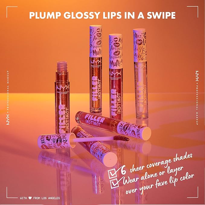 NYX PROFESSIONAL MAKEUP Filler Instinct Plumping Lip Polish, Lip Plumper Gloss - Brunch Drunk (Champagne)