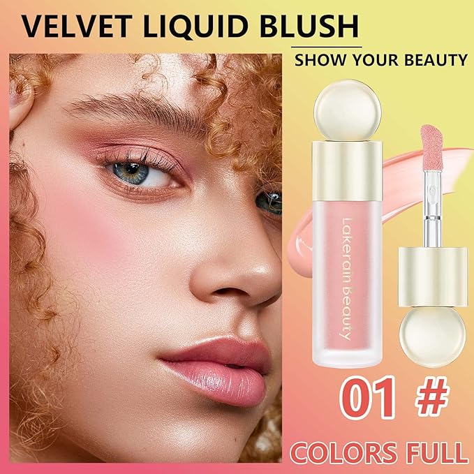 Liquid Blush,Natural Soft Cream Face Blush Matte Cheek Tint,Lightweight,Moisturizing,Waterproof,Long Lasting Face Blush Stick(1#)