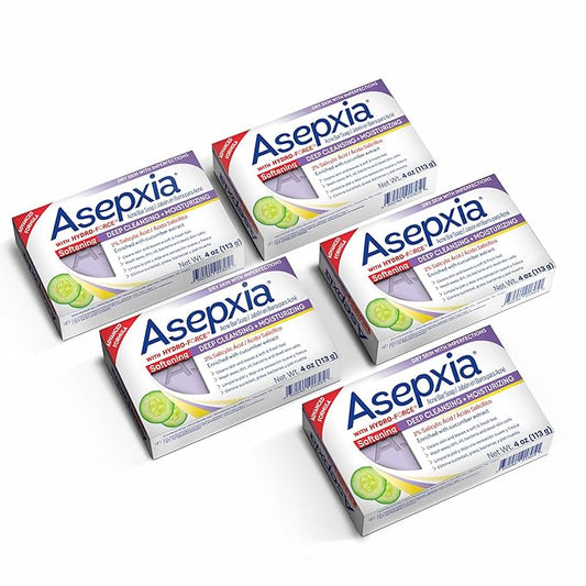 Asepxia Cleansing Bar Softening, 4 Ounce Multipack (Pack of 5)