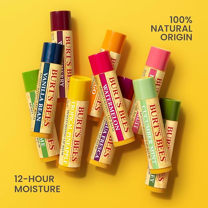 Burt's Bees Lip Balm Gift Set, Beeswax Bounty Fruit Mix, 0.15 Oz, 4 Count