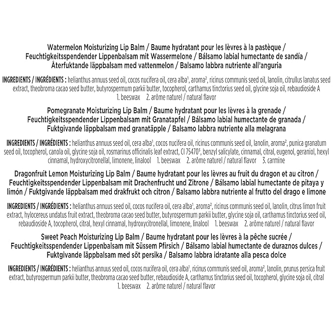 Burt's Bees Lip Balm Gift Set, Beeswax Bounty Fruit Mix, 0.15 Oz, 4 Count