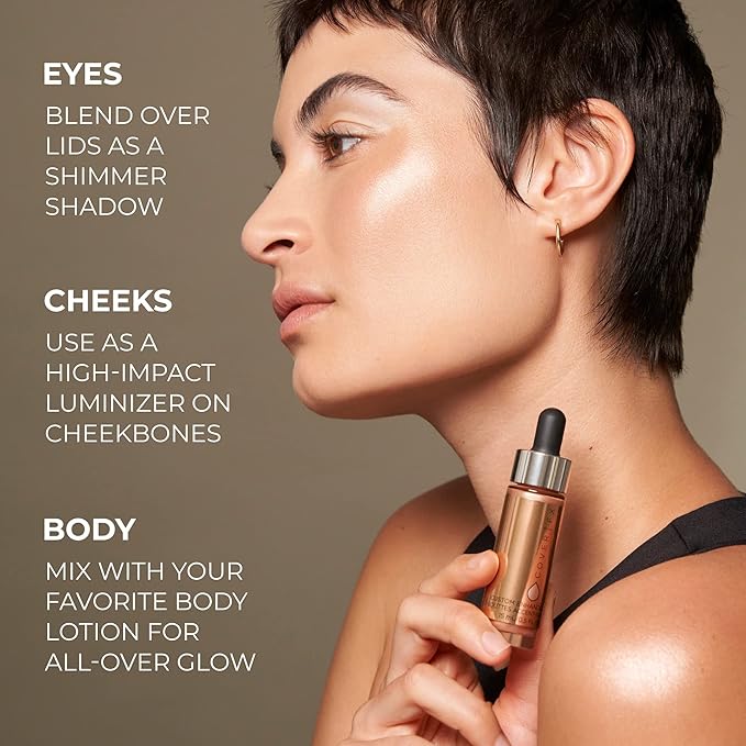 COVER FX Custom Enhancer Drops - Moonlight : Champagne Finish - 15mL - Radiant Glow - Liquid Highlighter
