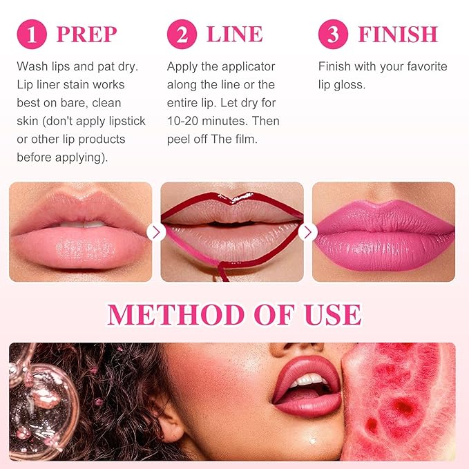 Lip Stain - Lip Stain Peel Off Long-Lasting with Matte Finish Waterproof & Transfer-Proof, Lip Liner Moisturizing & Nourishing Non-Stick Cup Highly Pigmented Color Lip Tint (03 Magenta)