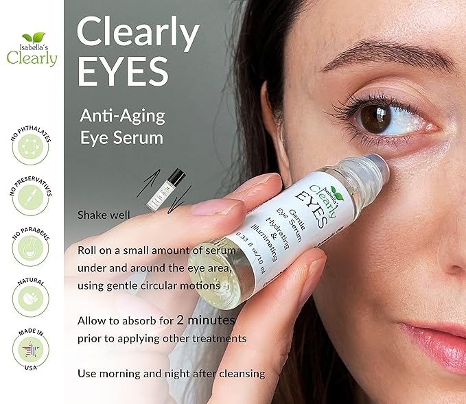 EYES, Natural Anti Aging Eye Serum | Hydrating and Firming Instant Treatment for Tired Puffy Eyes, Dark Circles, Swollen Eyelid, Eye Bags with Cucumber and Avocado | Made in USA