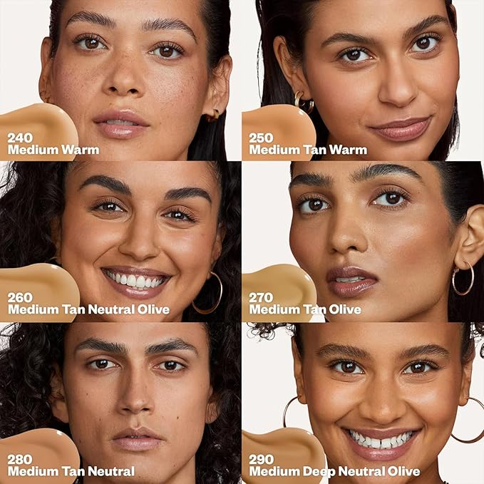 Kosas Revealer Skin-Improving Foundation with SPF 25 Protection - Hydrate, Brighten, Soothe, Plump, Protect Skin - Smoothing Texture, Natural Finish and Clean Formula - Medium Tan Warm 250