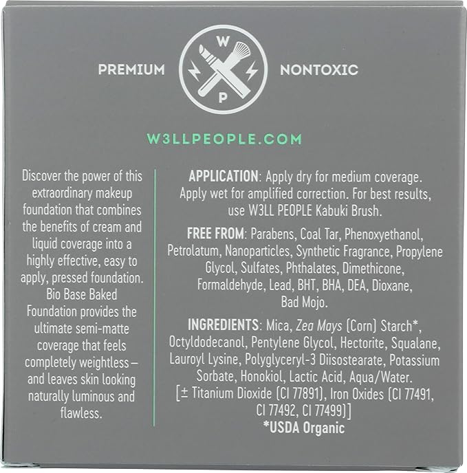 Well People Bio Powder Foundation, Lightweight & Hydrating Foundation For Perfecting & Smoothing Skin, Semi-Matte Finish, Vegan & Cruelty-free, 6N