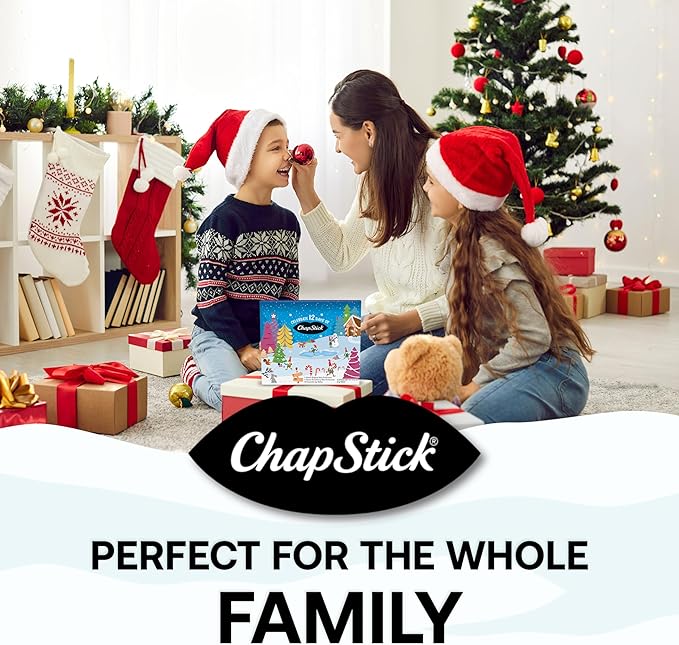 ChapStick 12 Days of Holiday Advent Calendar Lip Balm Gift Set - 0.15 Oz (Pack of 2)