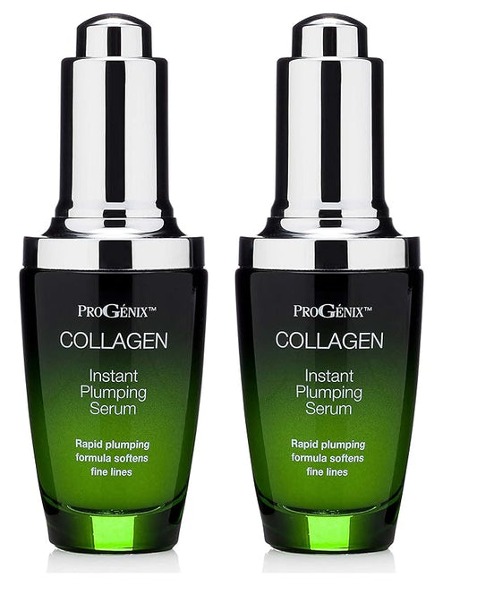 Collagen Face Serum Skin Care Moisturizer Booster. Instant Plumping Serum With Hyaluronic Acid To Plump Fine Lines. 1 Fl Oz (Pack of 2)