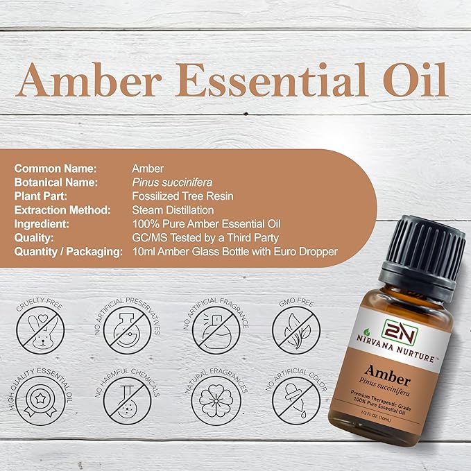 Amber Essential Oil 100% Pure Premium Therapeutic Grade, Undiluted