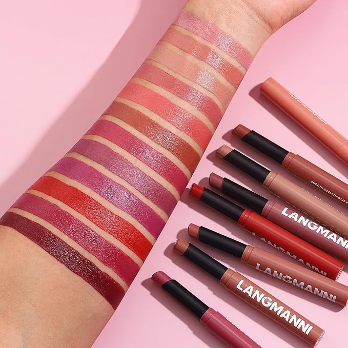 Jolilab 3Pcs Velvet Matte Lipstick Nude Matte Soft Dark Color Stick High Pigmented Long-Lasting Waterproof Lip Stick Lip Balm Beauty Cosmetics Gift for Girls and Women（04#+05#+06#