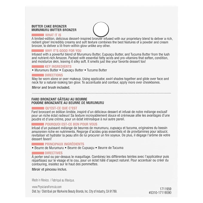 Physicians Formula Murumuru Butter Bronzer Face Makeup, Cheat Day Donut, Chocolate